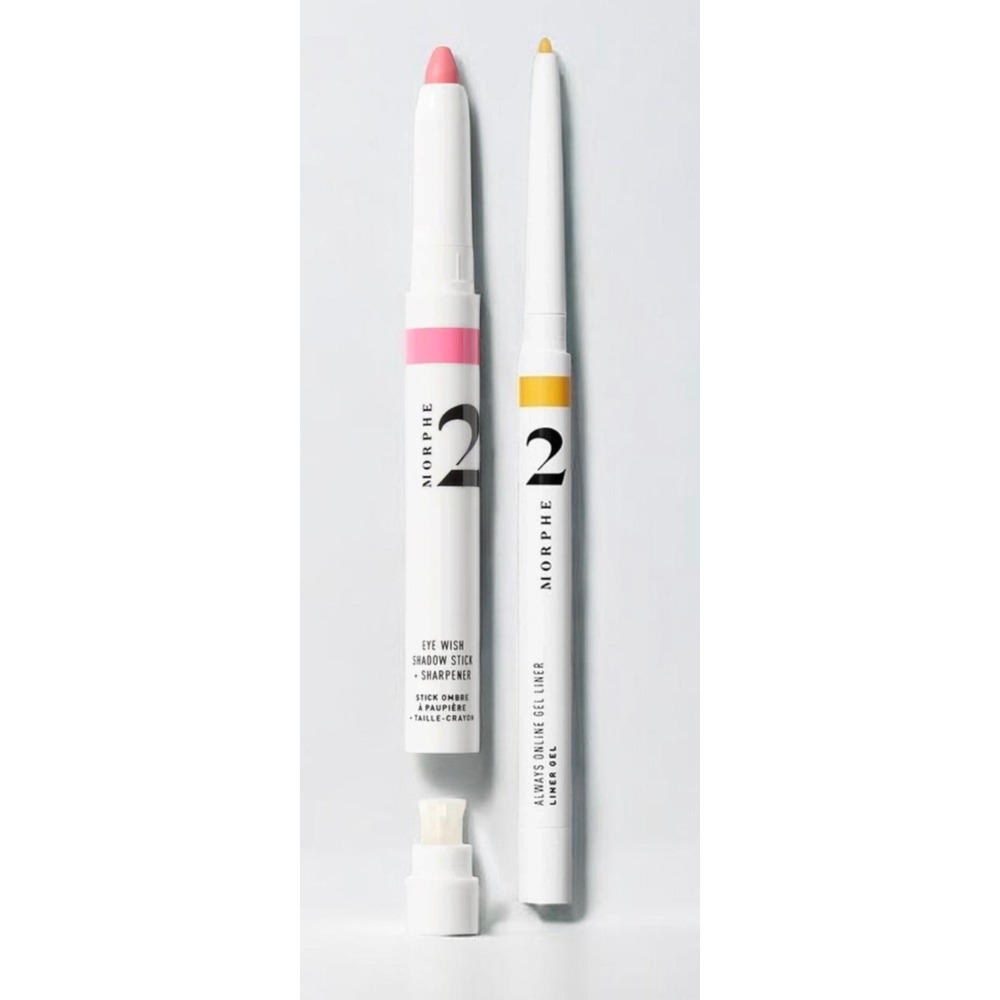 Morphe 2 Eyeshadow Stick Gel Liner Bundle Bubblegum Gold Rush Waterproof New